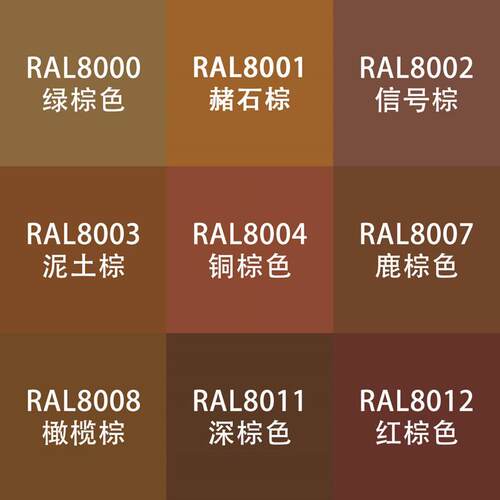 劳尔色RAL7035自动手喷漆ral8001赭石8003泥土8011深棕设备金属漆