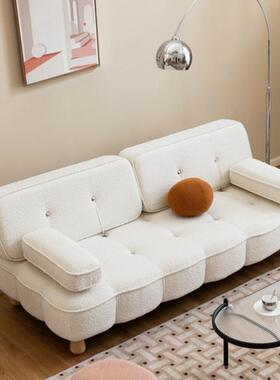 户网红简新款复古曲奇布艺沙发床客厅坐卧用小型奶油极折叠两DSD
