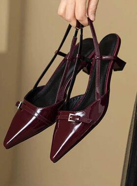 Pointed Toe Sexy Mid Heels Party Shoes Women Sandals Designe