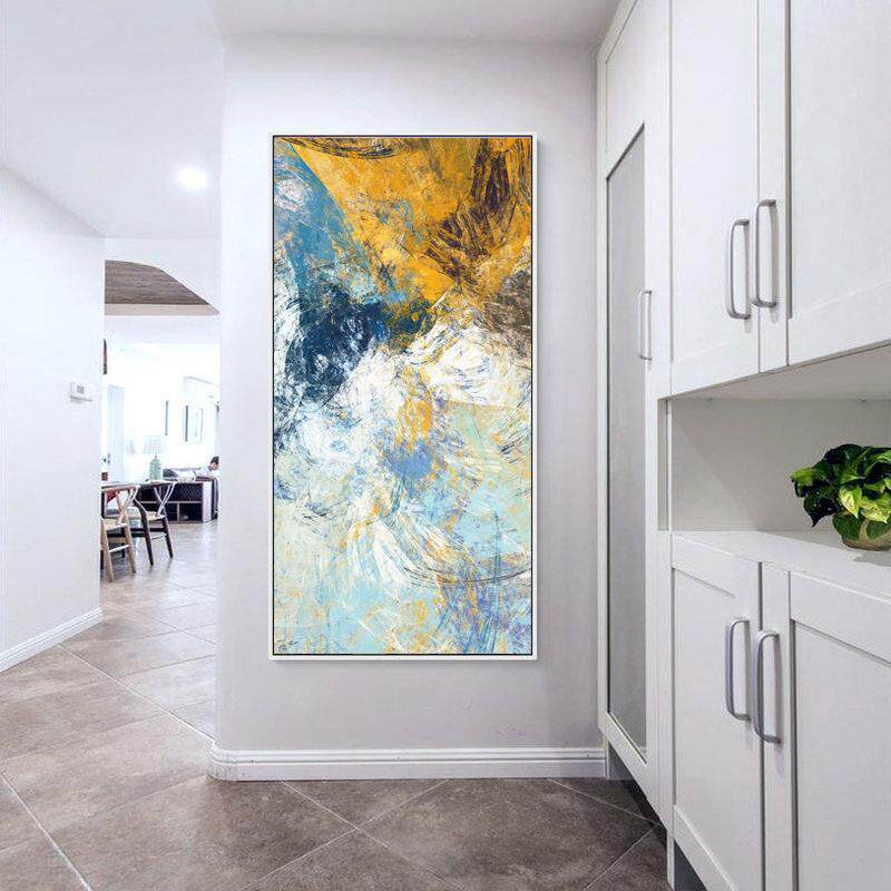 现代简约玄关过道装饰画竖版客厅抽象背景墙壁画走廊个性创意挂画