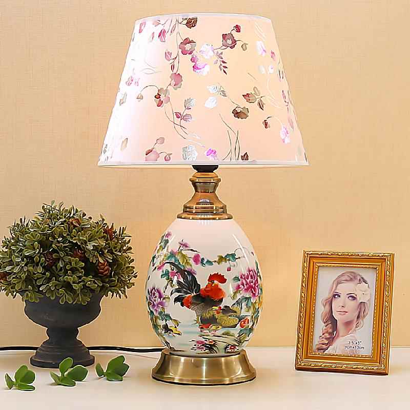 高档卧室床头灯客厅书房新中式美婚式乡陶村欧式田园温馨房庆瓷台