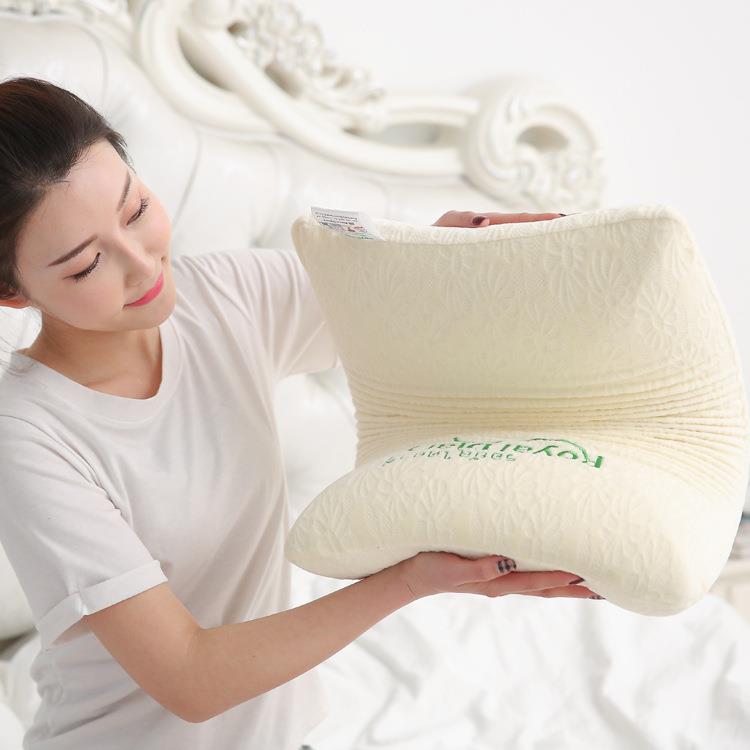 新款直销Royal泰国天然乳胶枕 颈椎枕乳胶枕头枕芯长方形面包枕成