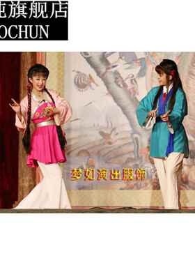 成人古装戏服丫鬟演出服黄梅戏对花丫扮相服装打猪草儿童花旦戏服