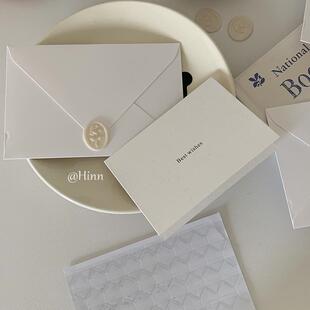 Hinn 香草纸Best wishes贺卡~原创ins礼物手写祝福装饰用折叠卡片