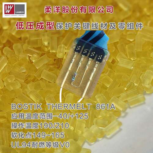 柔洋低压热熔胶PA聚酰胺塑料粒子Thermelt861A波士胶汽车电子颗粒