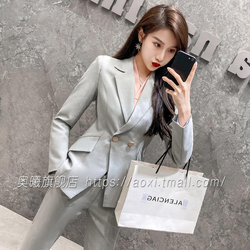 英伦范职业套装女时装气质修身干练气质西服上班总裁西装套装高端