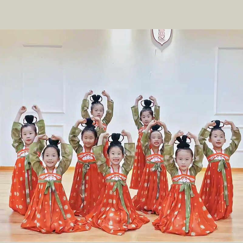 小唐佣演出服幼儿古典舞演出服汉唐唐宫夜宴汉服古装女童表演服装