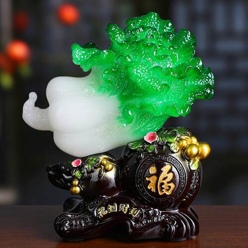 福到财到玉白菜摆件小号开业4S店广告活动礼品创意工艺品桌面摆设