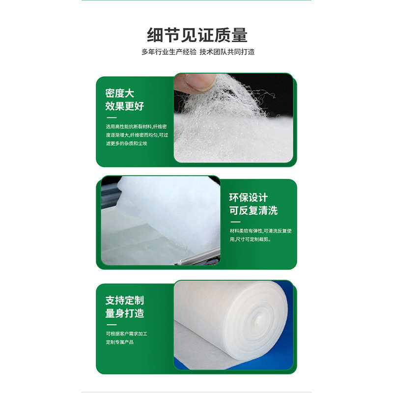 料瑞批发过滤工业合成纤维静电空气过滤棉pet富过滤器希棉滤厂家