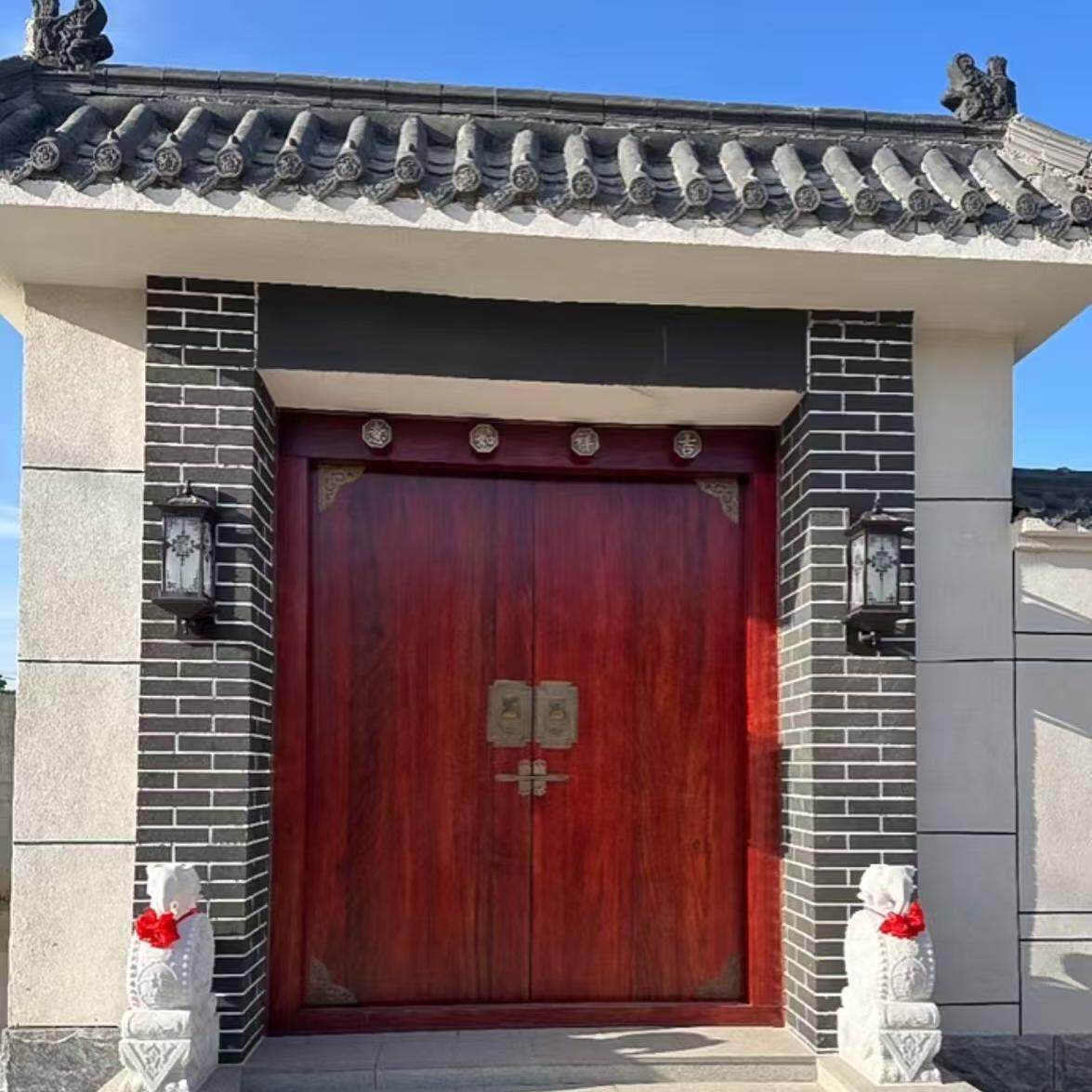 实木大门彷古老式木门中式别墅大门庭院双开 关大门自建房祠堂宗