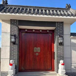 实木大门彷古老式木门中式别墅大门庭院双开 关大门自建房祠堂宗