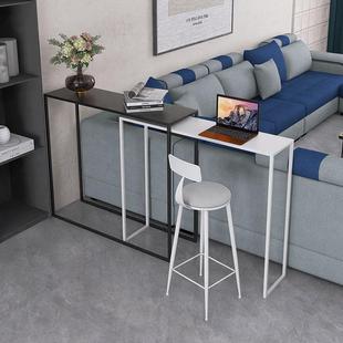 沙发后靠墙暖气片置物架铁艺伸缩玄关桌阳台高脚长条吧台桌子组合