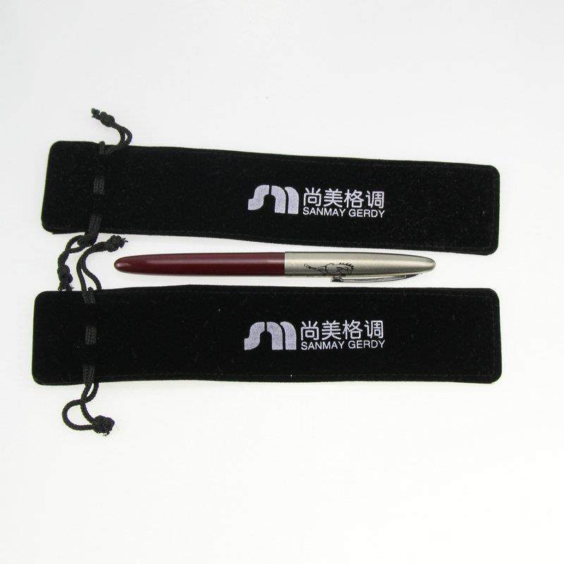 双面绒钢笔束口袋餐具黑色绒布袋温度计收纳笔袋绒布袋束口袋