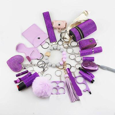 Keychains Set for Women Anit-Wolf Protection 20PCS Bead