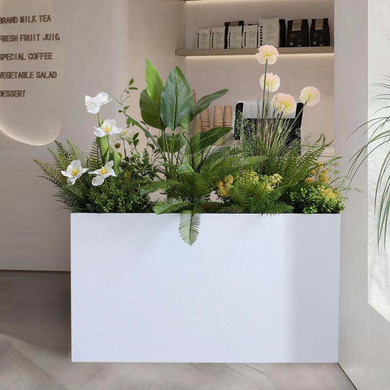 花箱装饰仿真花草插花成品绿植摆件餐厅售楼部隔断花槽仿生造景