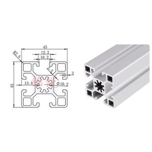 欧标工业铝合金型材4545L-10槽标准型护栏设备框架支架型材45*45