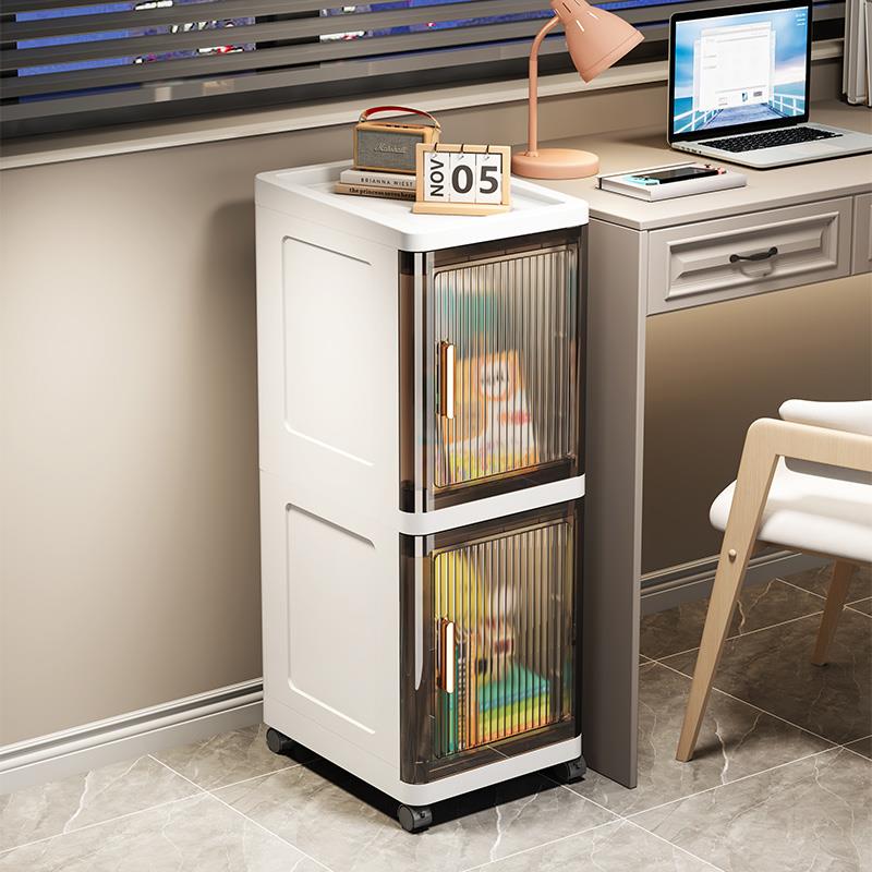 芙蕾米夹缝收纳柜家用桌下置物柜客厅带轮储物柜零食柜卫生间防水置物架床笠拉车