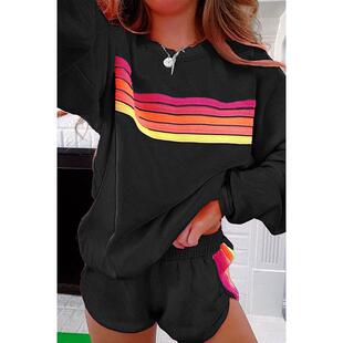 Women's St Patrick's Day Lucky Outfit Striped 2 Piece Set Ca