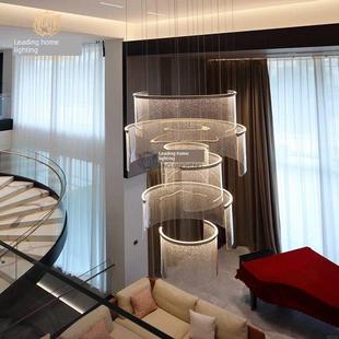 别墅客厅灯覆式 纳维亚创意亚克力吊 楼梯间长吊灯飞跃架空心斯堪