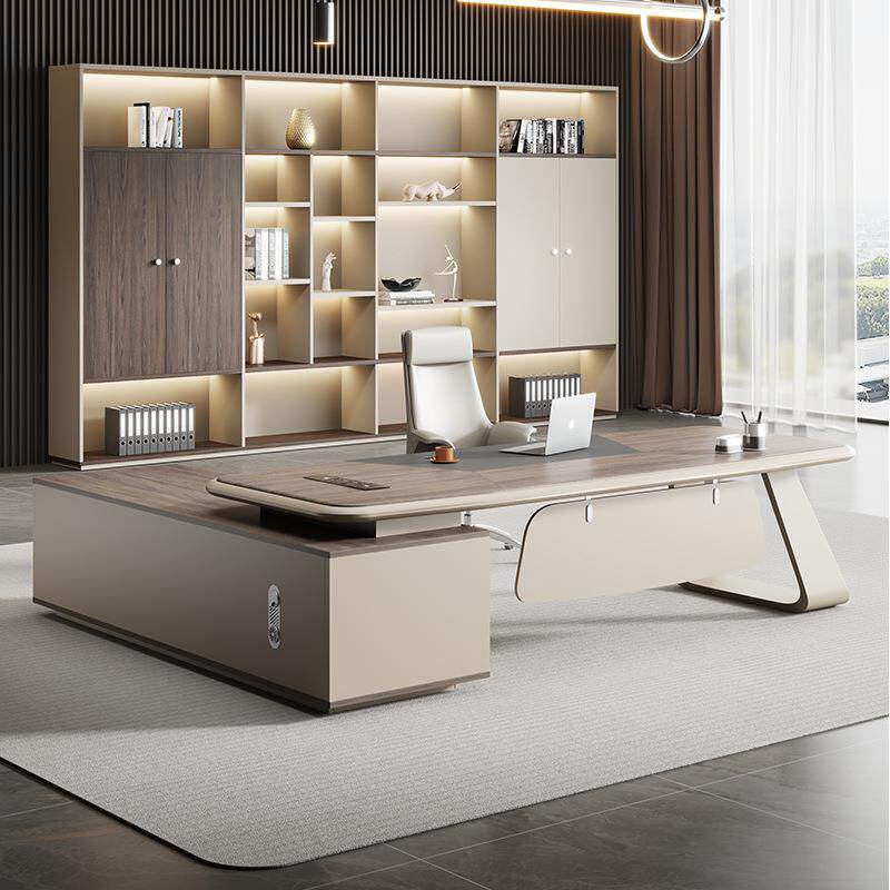 老板办公桌简约现代烤漆大班台 办公室桌办公桌椅组合经理总裁桌