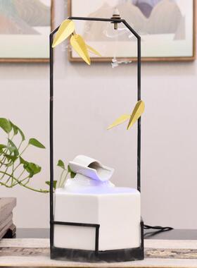现代简约陶瓷金鱼缸摆件家居景观流水喷泉电视柜创意装饰工艺礼品