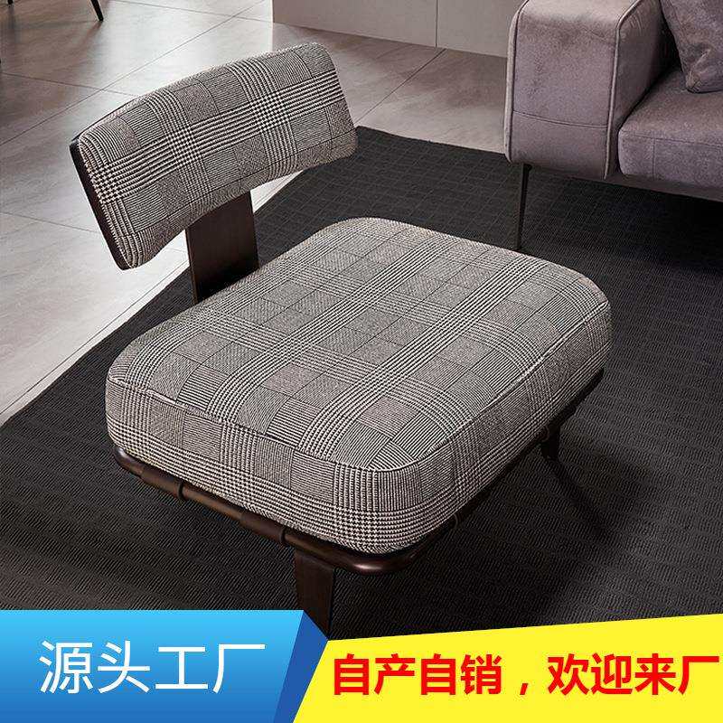 意式单人沙发椅靠背北欧家用小户型懒人客厅卧室阳台布艺休闲椅子