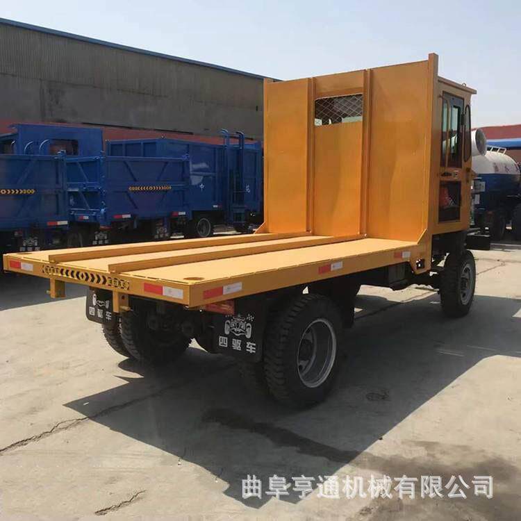 广西山地拉木车四驱六轮平板运输车工程机械搬运车