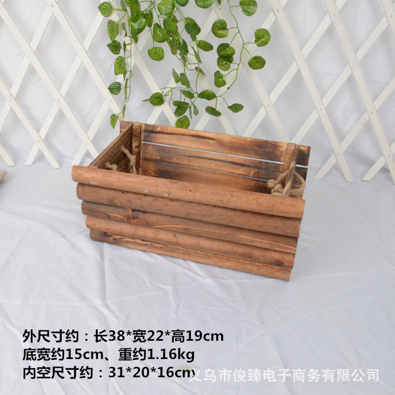 碳化防腐木花箱实木头花盆花槽阳台种菜盆景长方形庭院户外种植箱,家居饰品,花瓶,淘宝优惠券,粉丝福利购,淘宝优惠卷