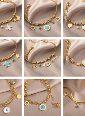 Vintage Stainless Steel Bracelet for Women Evil Eye Love