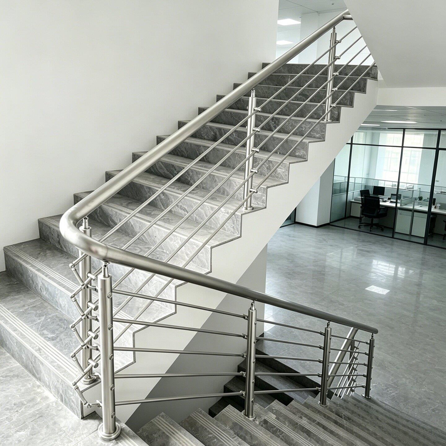 楼梯扶手农村自建房室内家用阳台栏杆不锈钢立柱自装简约楼梯护栏