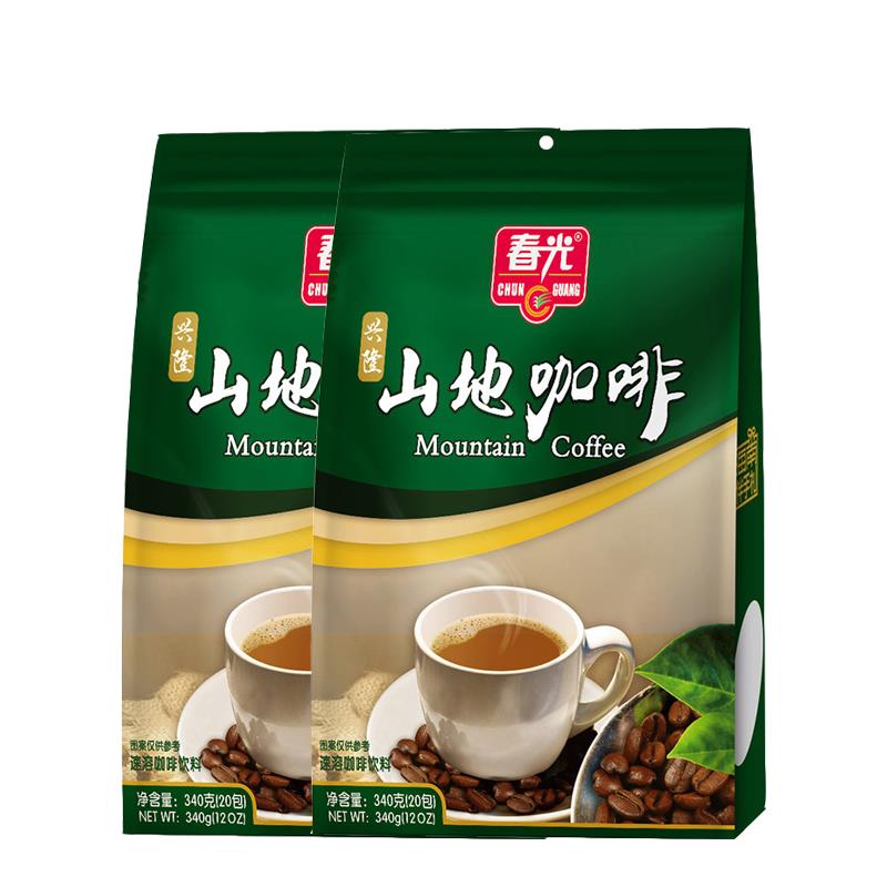 海南特产 春光兴隆山山地咖啡 340克速溶冲饮品提神咖啡粉2袋实惠