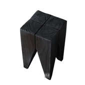 实木几寂坐凳树桩黑色墩子木桩侘根雕原木宿碳化凳子凳子风边角民