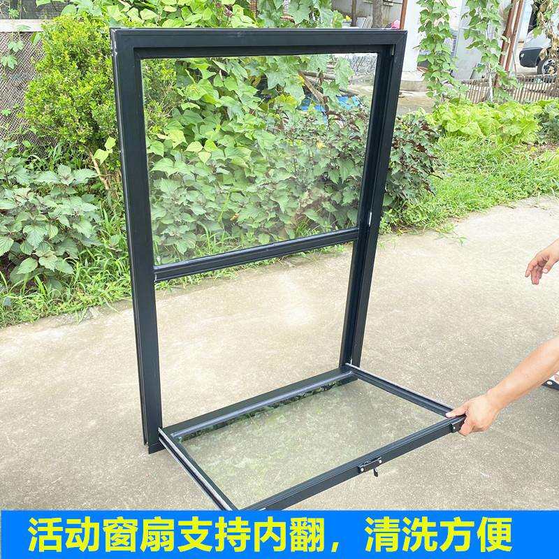 上下提拉门窗美式推拉提升窗户传菜口玻璃通风铝合金食堂窗口商贸