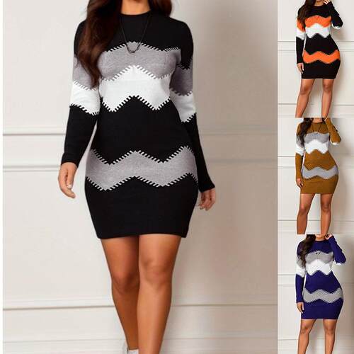 Women's mid to long length short skirt, long sleeved