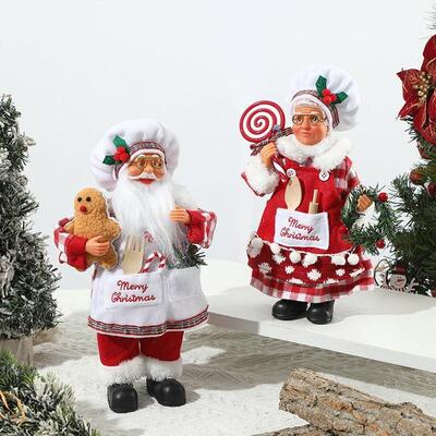 Standing Cartoon Chef Figurine, Christmas Tabletop Decor圣诞