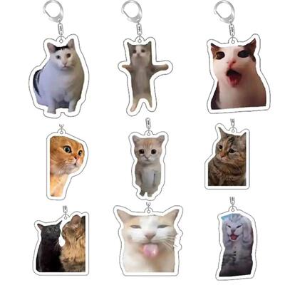 Rambling Goat Huh Cat Meme Keychain Confused Cat Memes Cat S