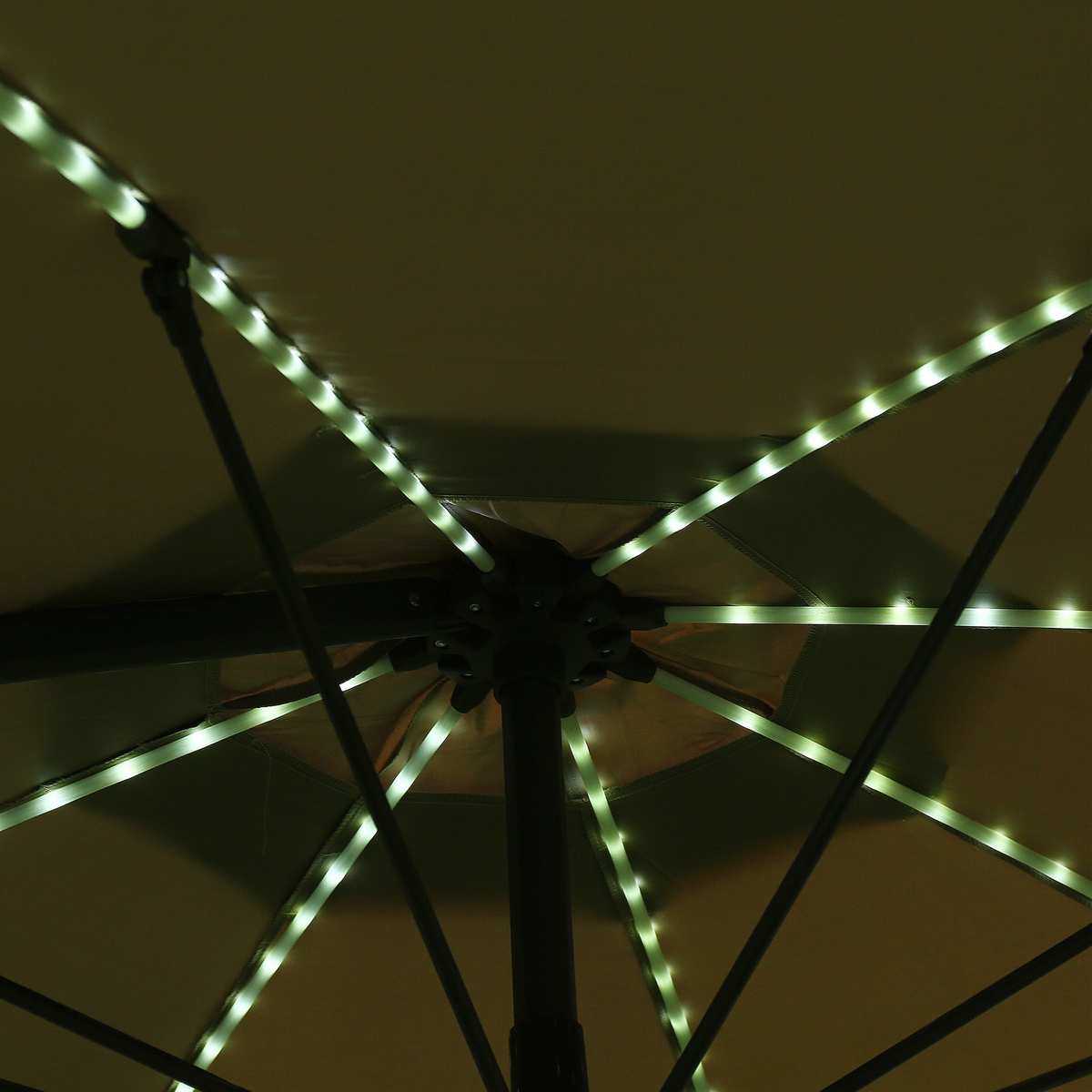 休闲罗马伞玻纤伞骨灯珠铝合金遮阳伞边柱伞户外遮阳伞庭院伞太阳