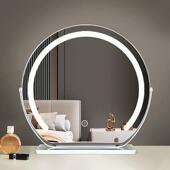 化妆镜台式 桌面led智能带灯家用化妆镜轻奢高级网红化妆台镜子大