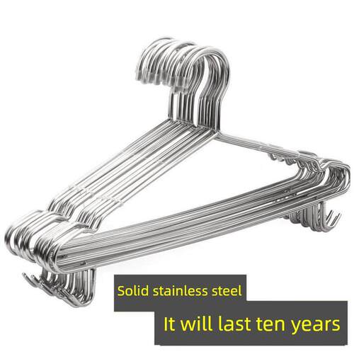 304不锈钢衣架加粗加厚家用晾衣撑子3.2mm/4mm特粗大衣挂衣服架防