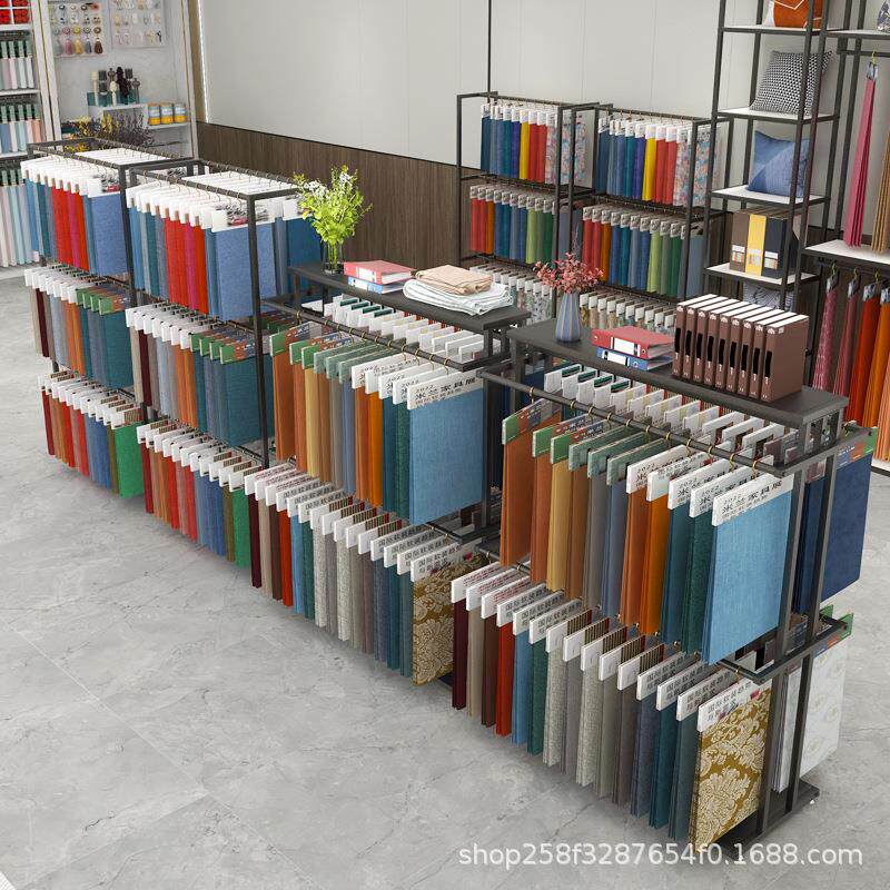 挂布料面料样品吊卡展示架纺织品布板货架服装布艺陈列架可拆卸