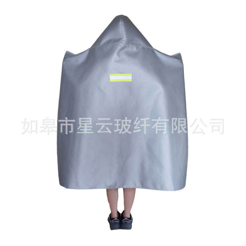 防火斗篷披风高层火灾逃生衣灭火毯硅胶玻璃纤维布灭火毯防火服