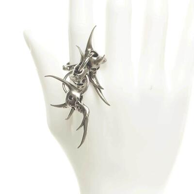 幻藏艺术荆棘不规则独特AGD黑高级炼条拼接项炼小众异形开 口戒指