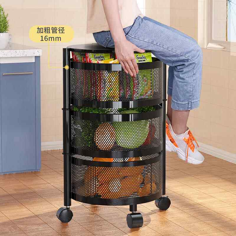 可旋转厨房置物架免安装落地多层蔬菜架家用多功能放水果零食圆形,厨房/烹饪用具,果蔬置物架/篮/框,淘宝优惠券,粉丝福利购,淘宝优惠卷