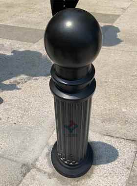 厂家供应黑色圆球柱头铸铁挡车柱深圳带福字铸铁罗马柱优惠