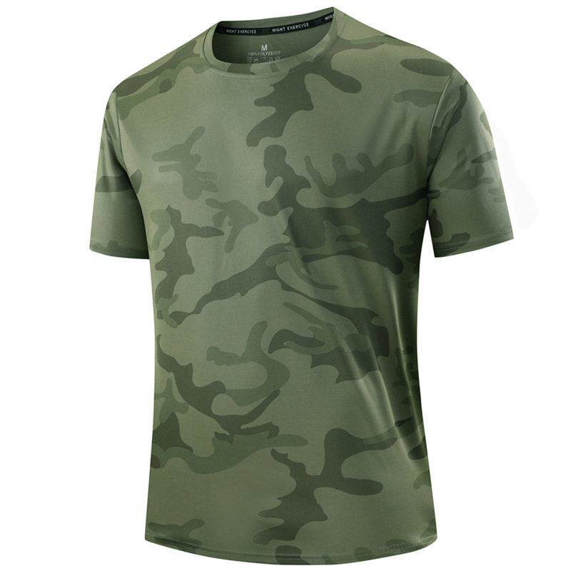 Men dry camouflage sleeve shirt summer streetwear tee