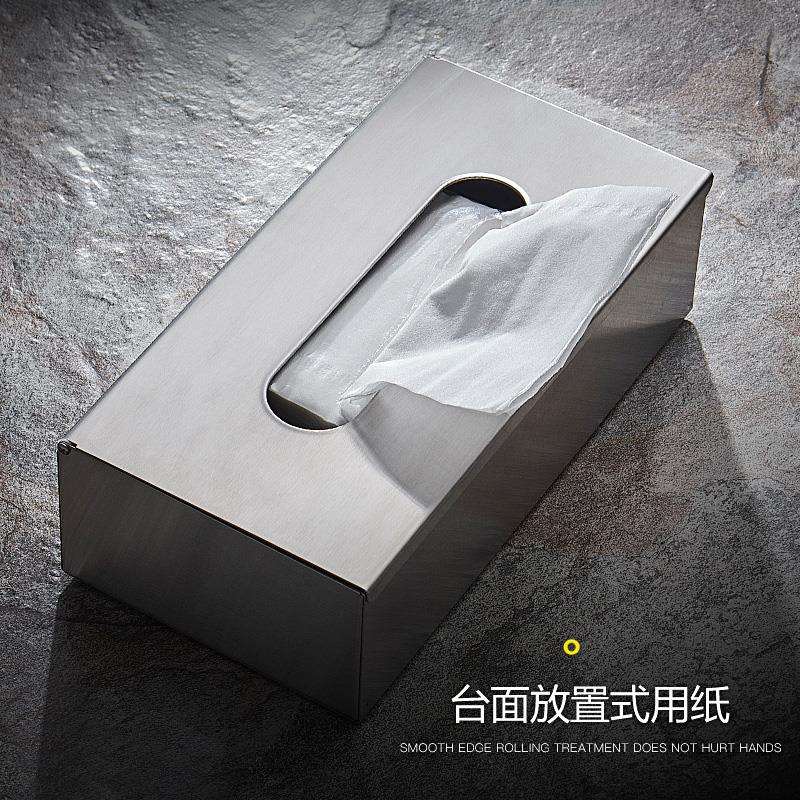 304不锈钢抽纸巾架壁挂式厕纸架卫生间手机纸巾盒防水手纸盒方形