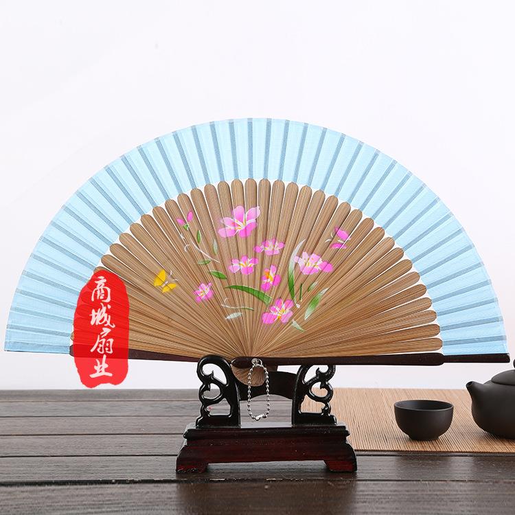 喷绘扇 *多款花鸟*美女图 *优质女扇*珠光柄喷绘丝绸扇子*折扇