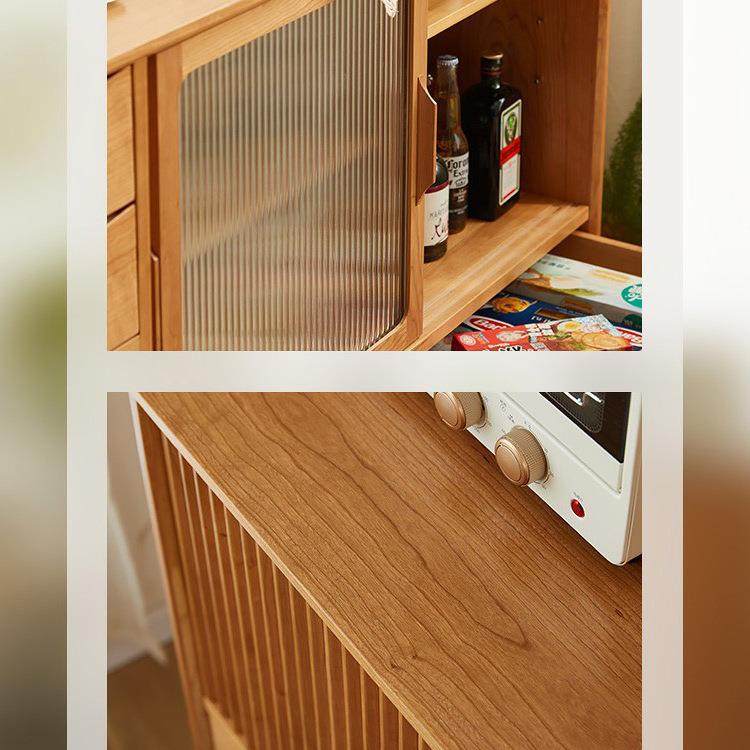 实矮木推拉门厅餐边柜日式客复古收纳茶水柜房77778中古橱柜厨储