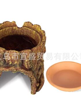 跨境花园树桩摆件家居庭院宠物蜥蜴窝设计装修摆件花园装饰摆件