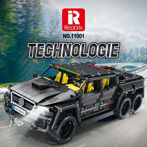 Reobrix11001大奔G越野车拼装遥控积木模型益智男孩玩具车